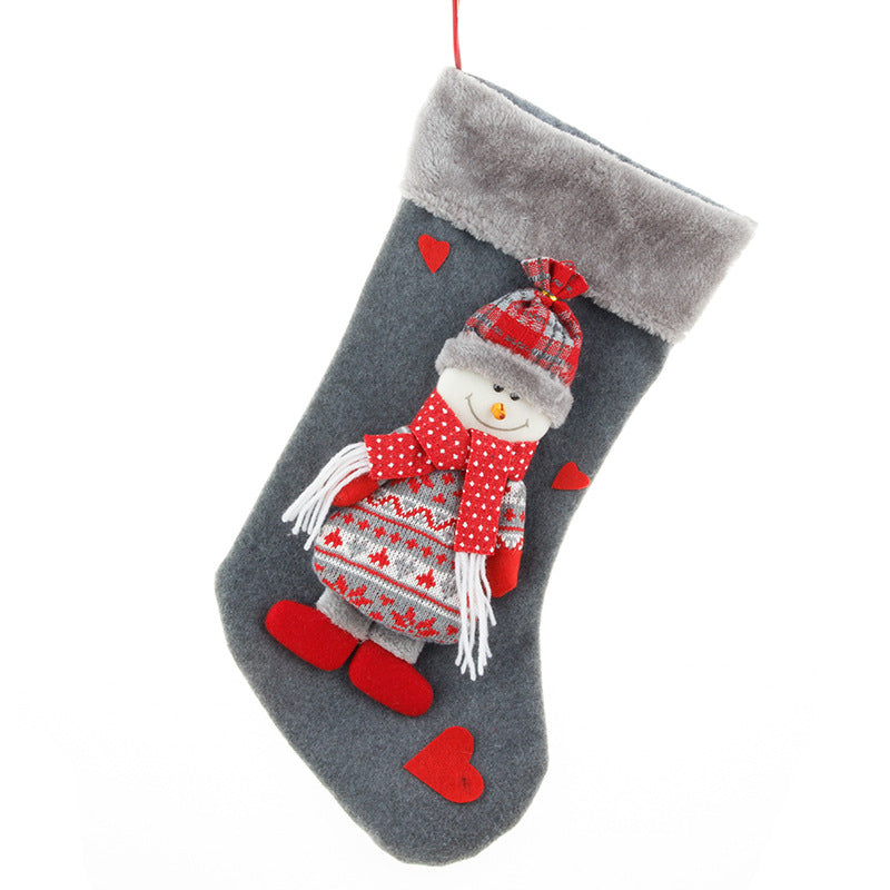 Faceless old man big Christmas stocking