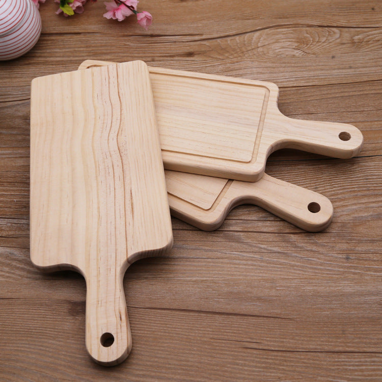 2 Size Natural Kitchen Chopping Blocks Bread Pallet With Handle Baking Cutting Board Wooden Board