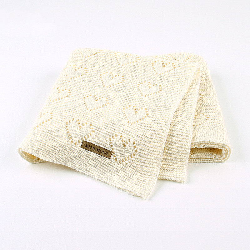 Baby Blanket Knitted Heart Hollow Windproof Blanket