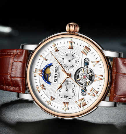 Solon automatic mechanical watches business men watch hollow stainless steel waterproof luminous multifunctional men's wholesale