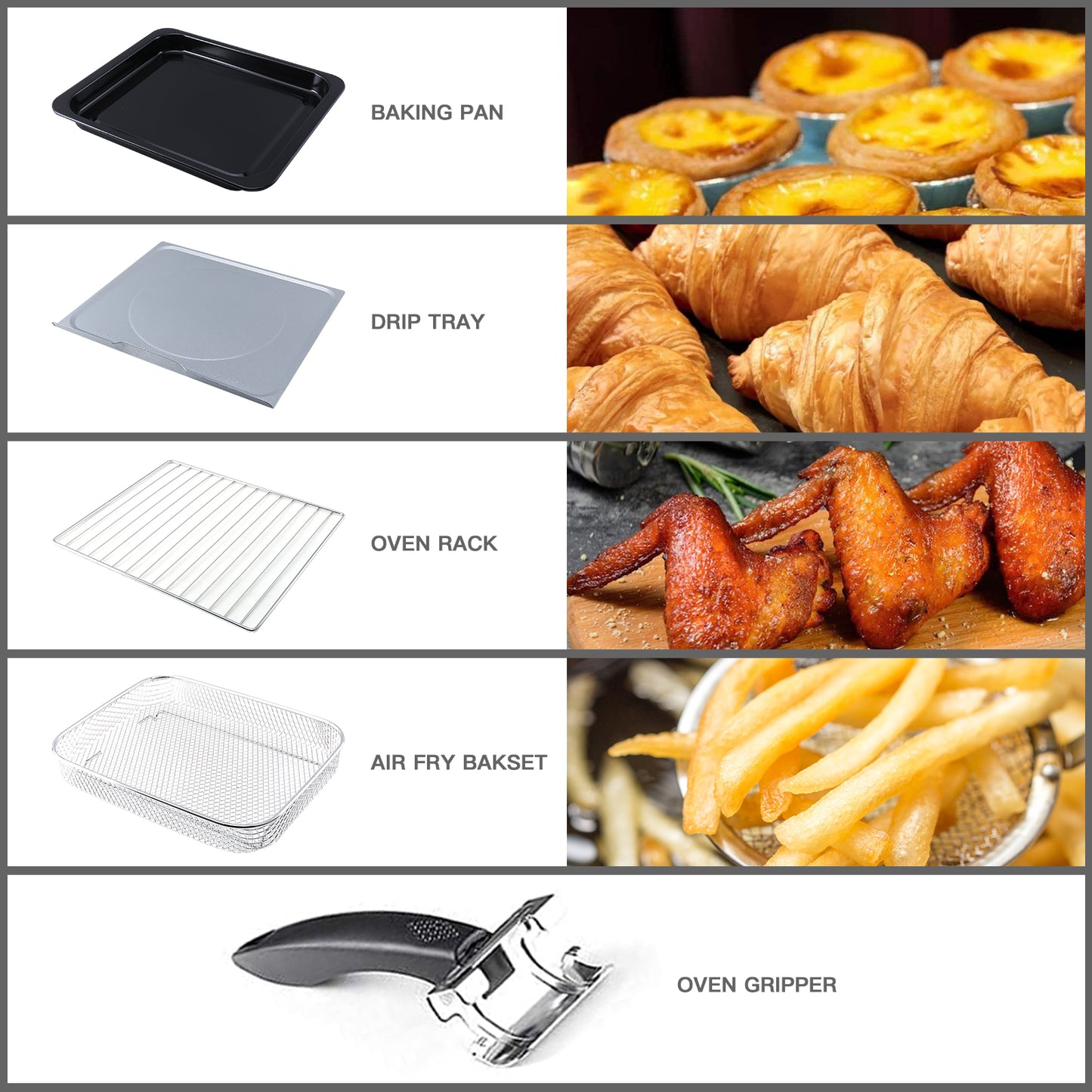 Air Fryer Pan Oven 23L Large Capacity 7 In 1 Convection Oven, Air Oven, Small Kitchen Appliances, With Air Frying, Grilling, Toasting, Grilling And Baking Functions