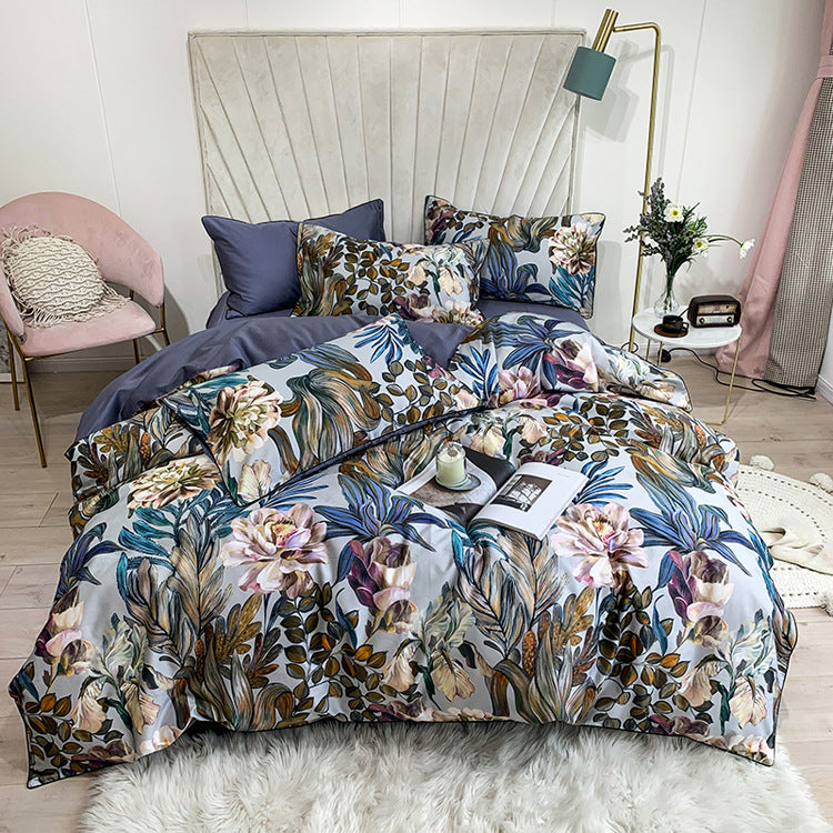 Printed Four-Piece Duvet Cover Set