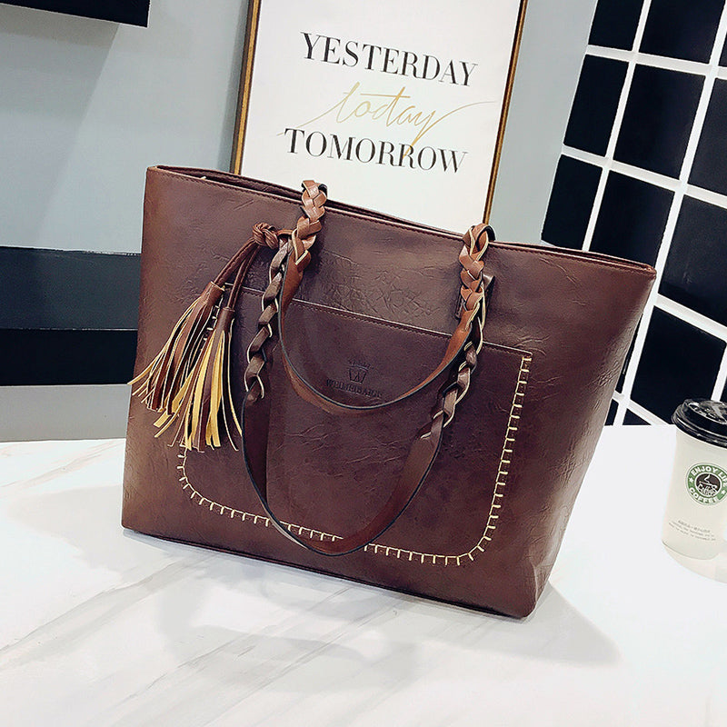 2022 Large Capacity Women Bags Shoulder Tote Bags Bolsos New Women Messenger Bags With Tassel Famous Designers Leather Hand Bags