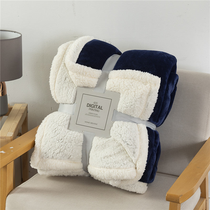Thickened Solid Color Warm Double Layer Blanket