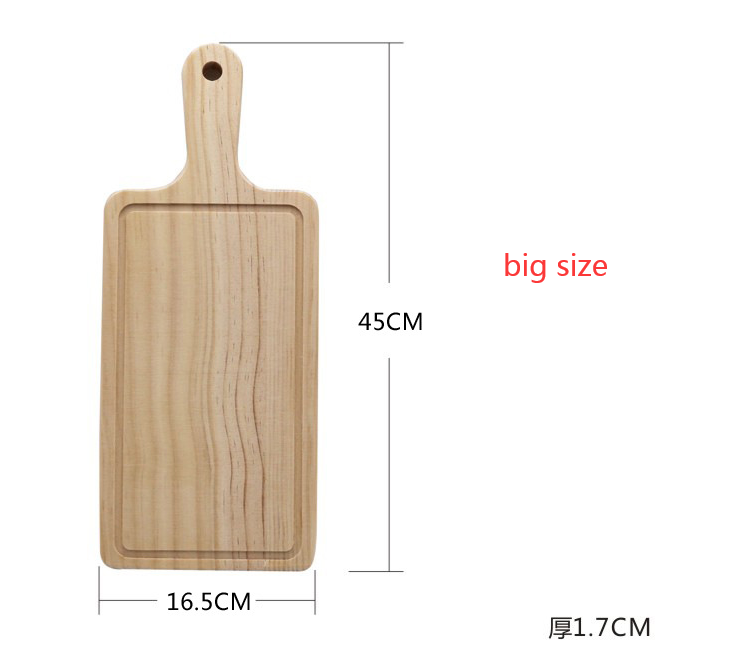 2 Size Natural Kitchen Chopping Blocks Bread Pallet With Handle Baking Cutting Board Wooden Board