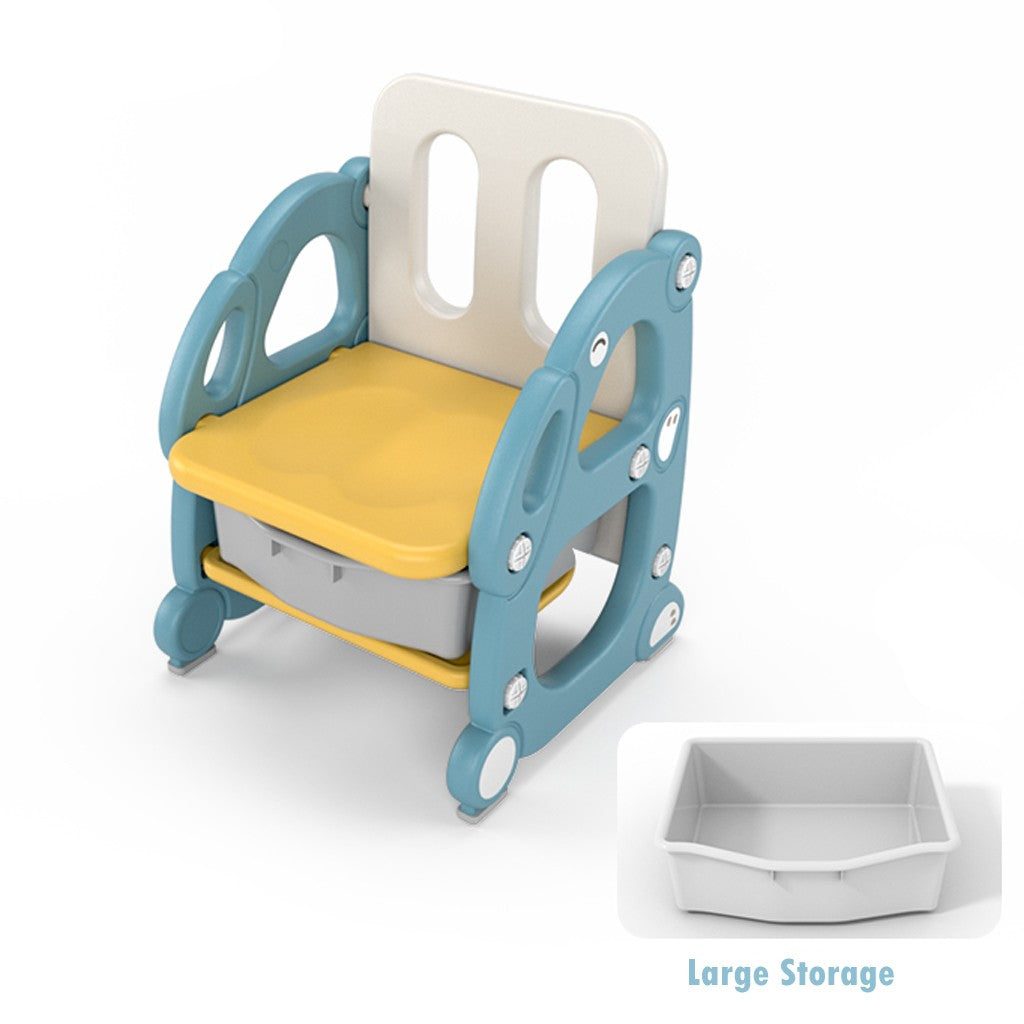Kids Easel Play Station With desk,Storage basket,Drawing Board And Chair