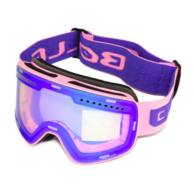 Cylindrical Magnet Ski Goggles Double Anti-Fog Ski Glasses