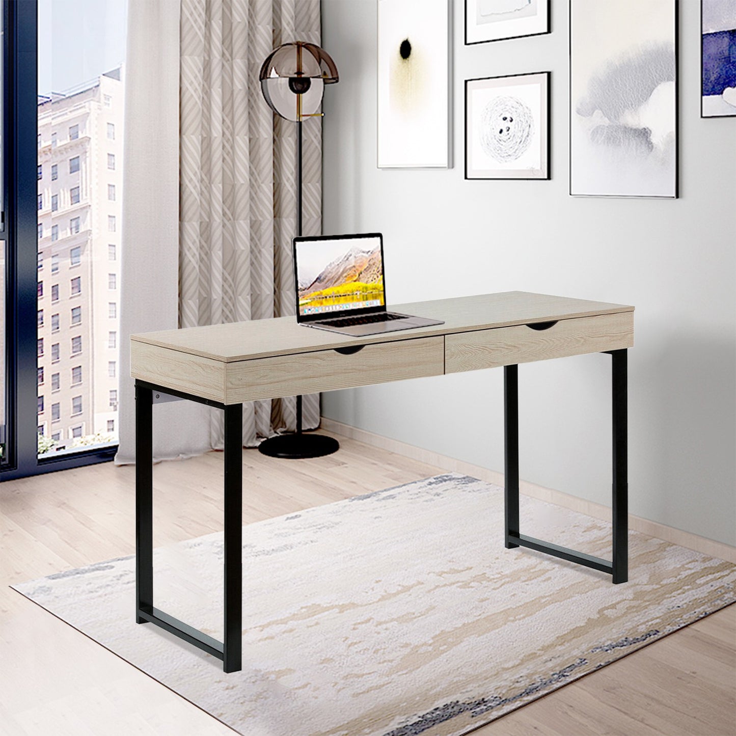 Computer Table Laptop Office Desk Study Table Workstation With 2 Drawers