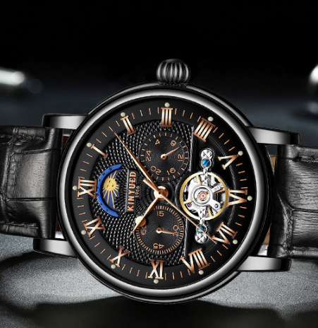 Solon automatic mechanical watches business men watch hollow stainless steel waterproof luminous multifunctional men's wholesale