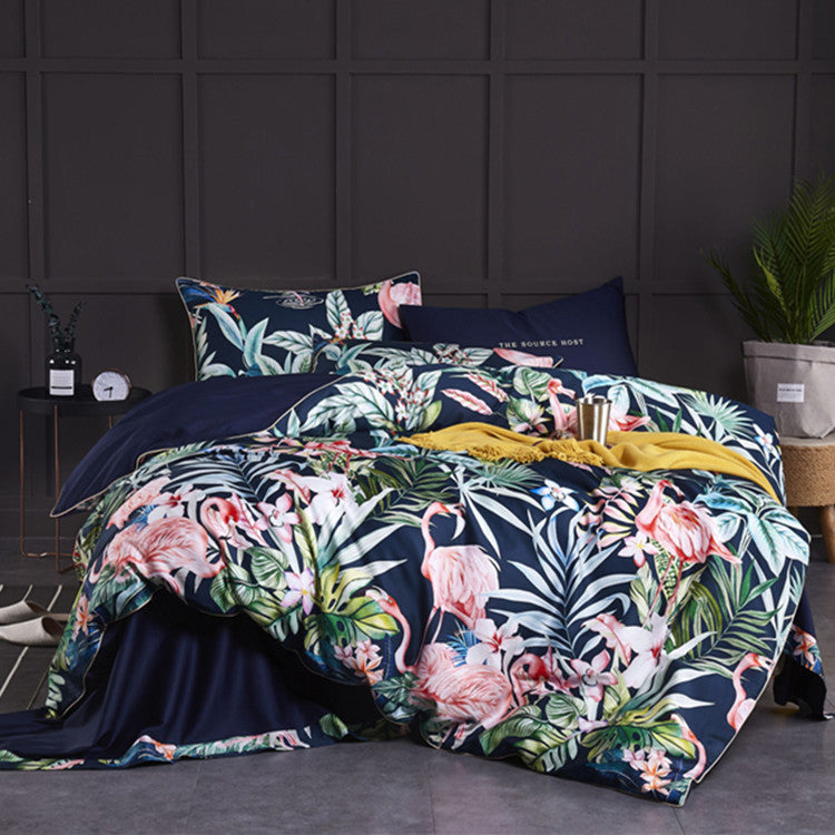 Printed Four-Piece Duvet Cover Set
