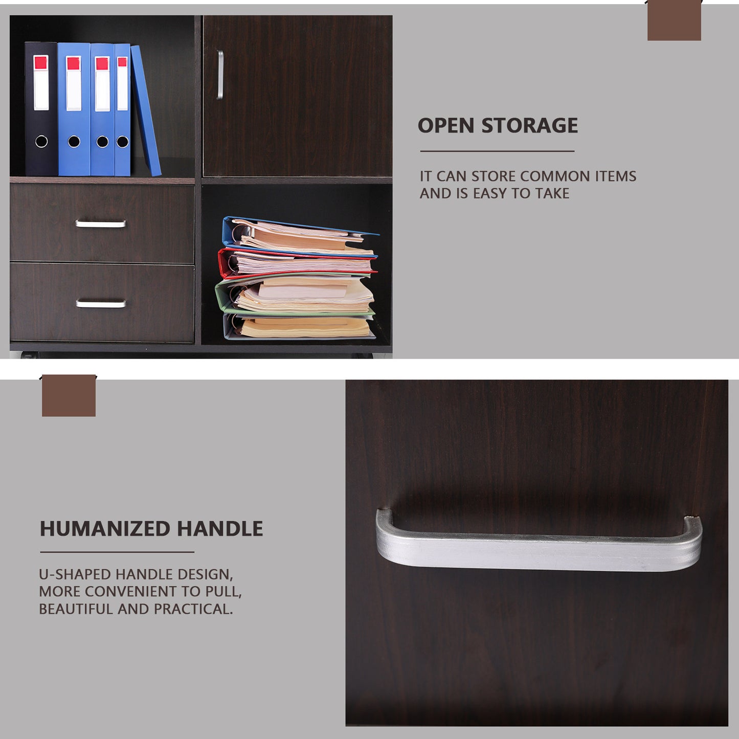 File Cabinet Mobile Lateral Filing Cabinet with Wheels Modern Printer Stand
