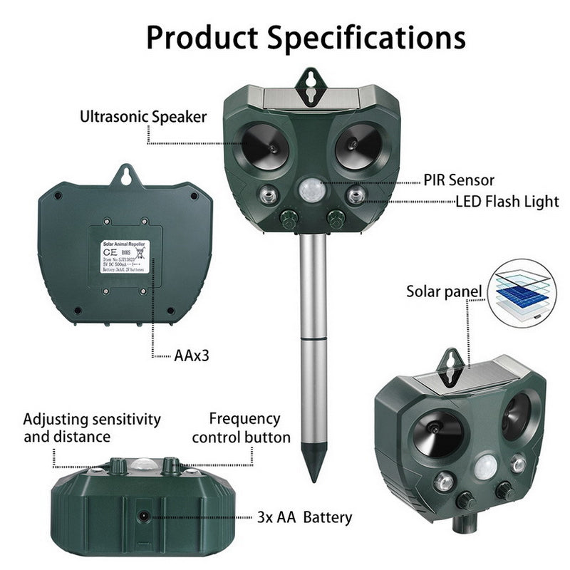 Solar Ultrasonic Rodent Repellant