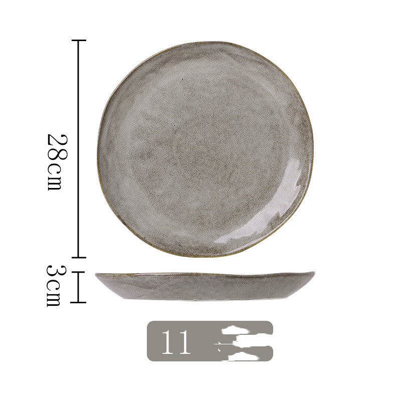Kiln Into Ceramic Tableware Creative Hotel Steak Plate