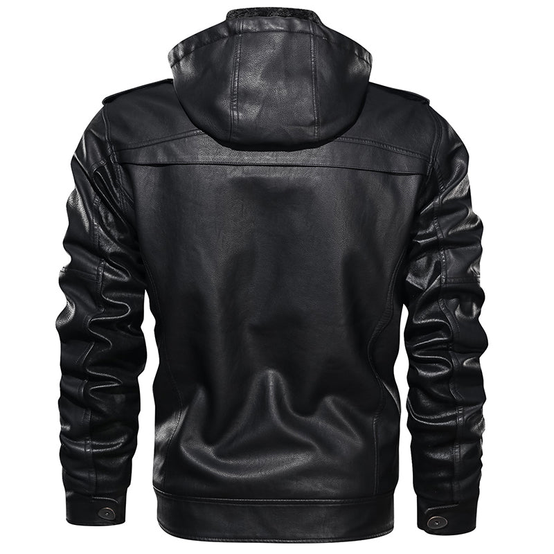 Winter And Autumn Men PU Jacket Pocket Fit Leather Coats Motorcycle Slim Male Jacket