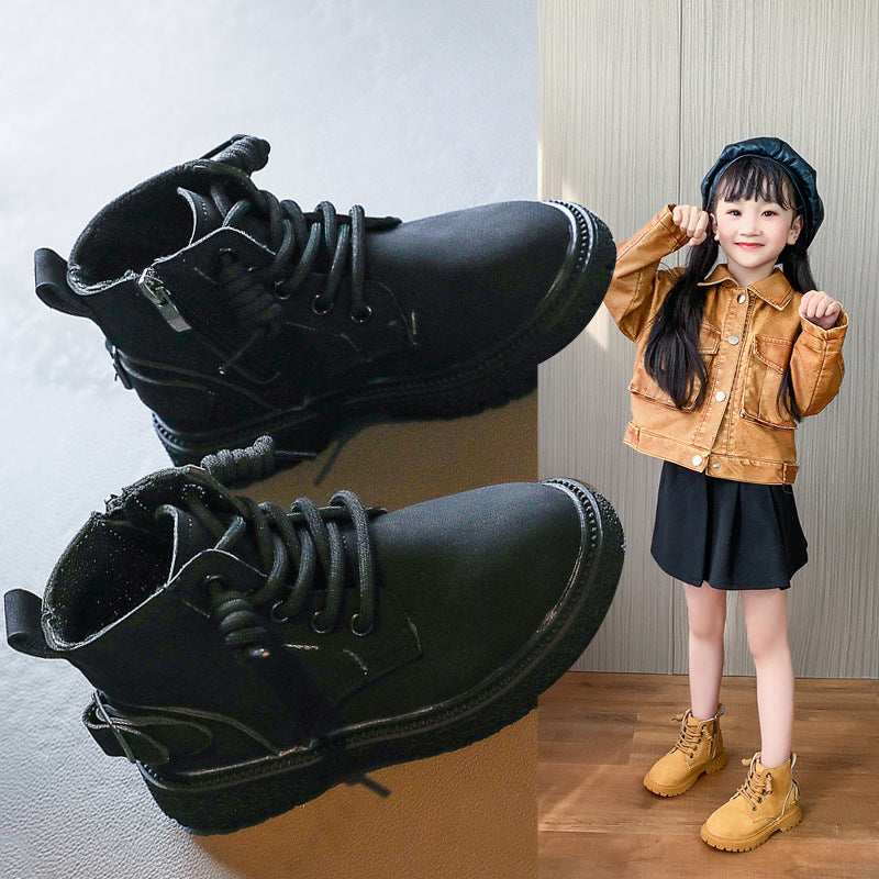 Boys And Girls Martin Boots Soft Soft Soled Ankle