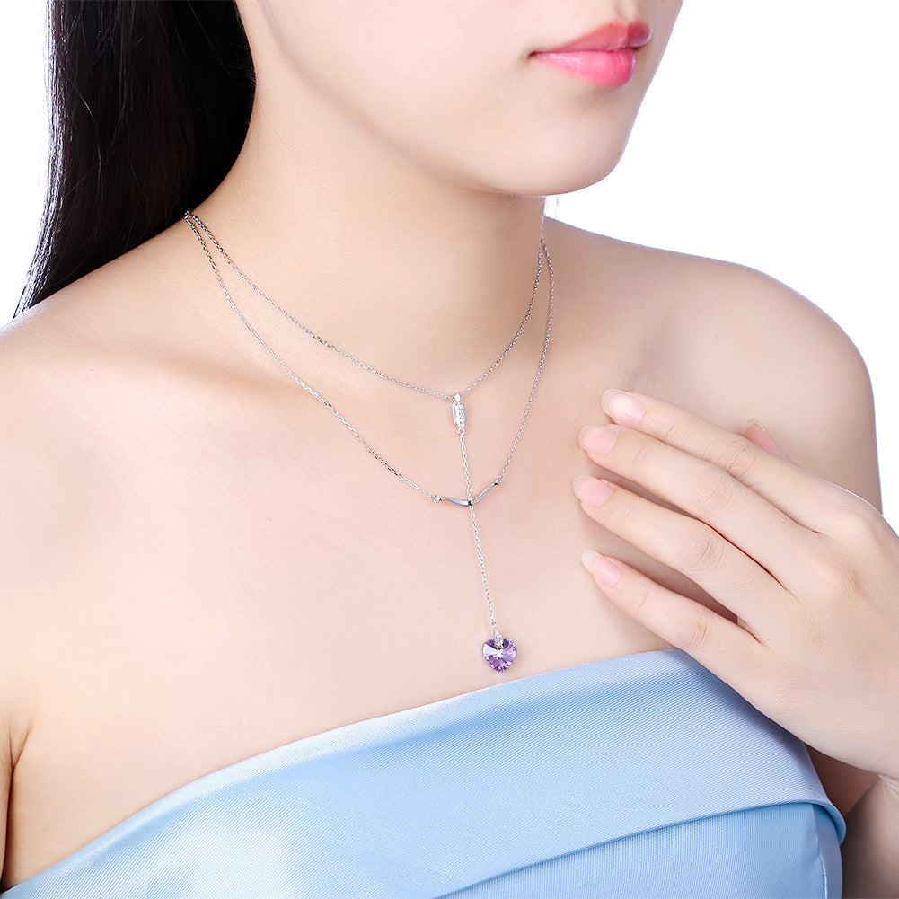 S925 Sterling Silver Personalized Geometric Diamond Pendant