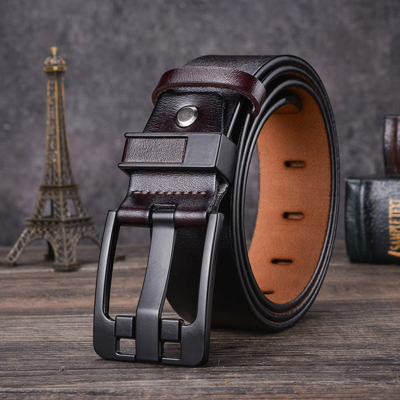 First Layer Cowhide Men's Belt Casual Fashion Pin Buckle
