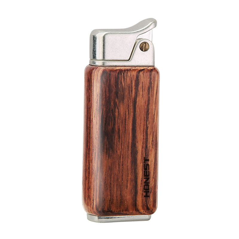 Nostalgic Old-fashioned Personality Press Sandalwood Kerosene Retro Lighter