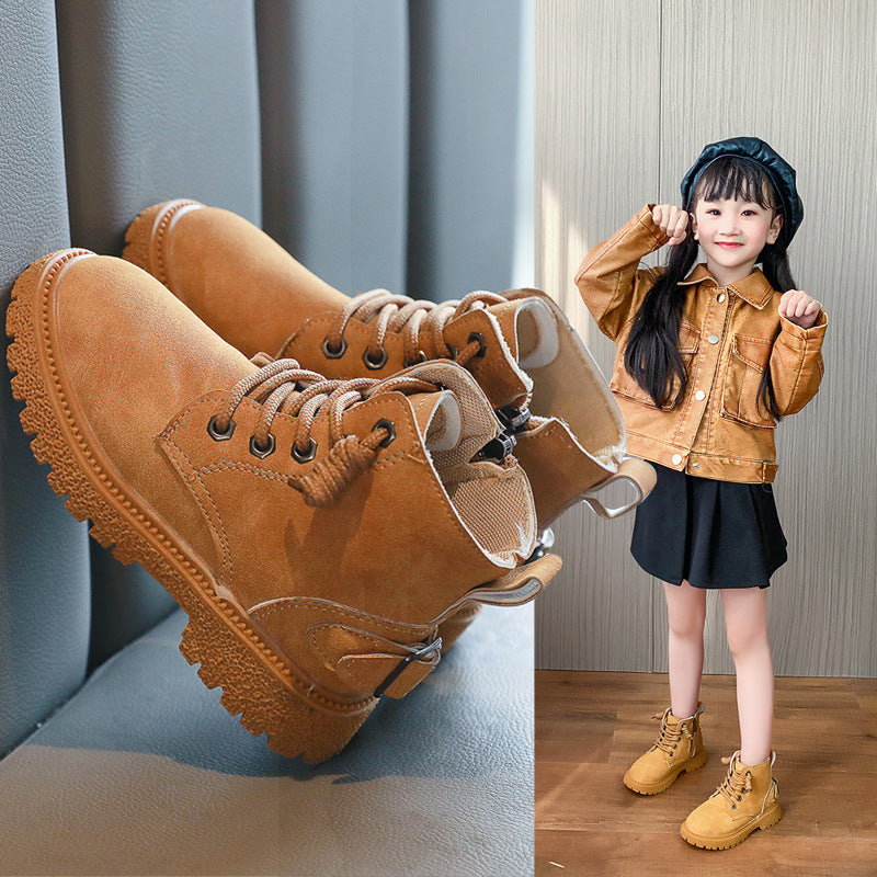 Boys And Girls Martin Boots Soft Soft Soled Ankle