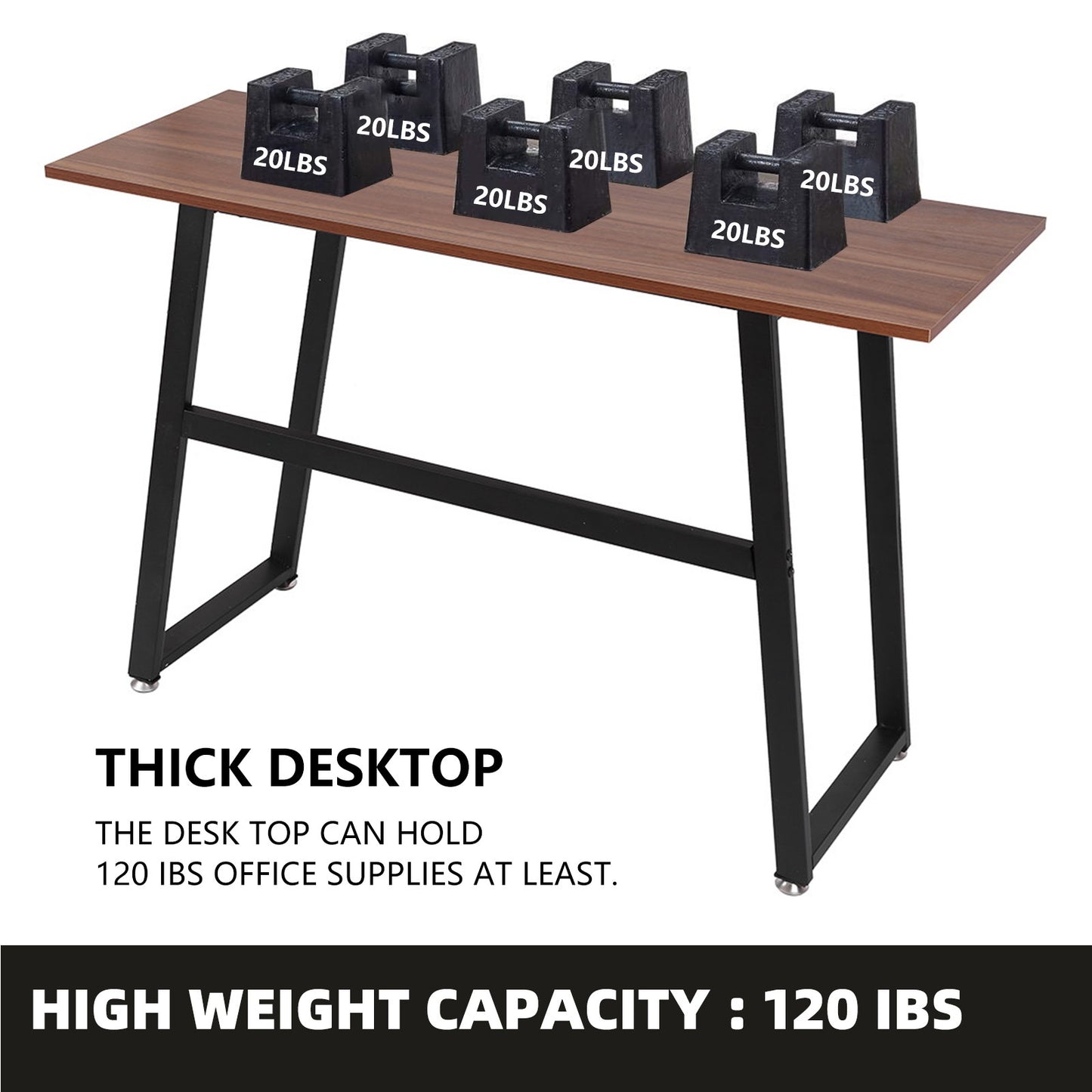 Modern Computer Desk Wood And Metal Writing Desk Home Office Study Table