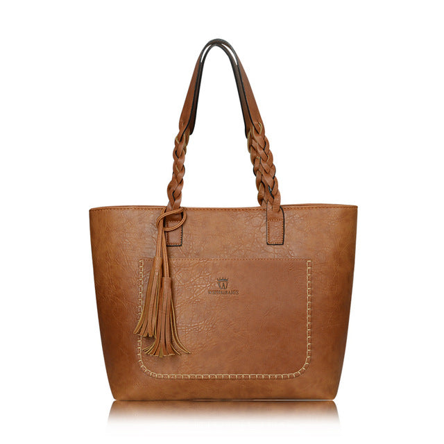 2022 Large Capacity Women Bags Shoulder Tote Bags Bolsos New Women Messenger Bags With Tassel Famous Designers Leather Hand Bags