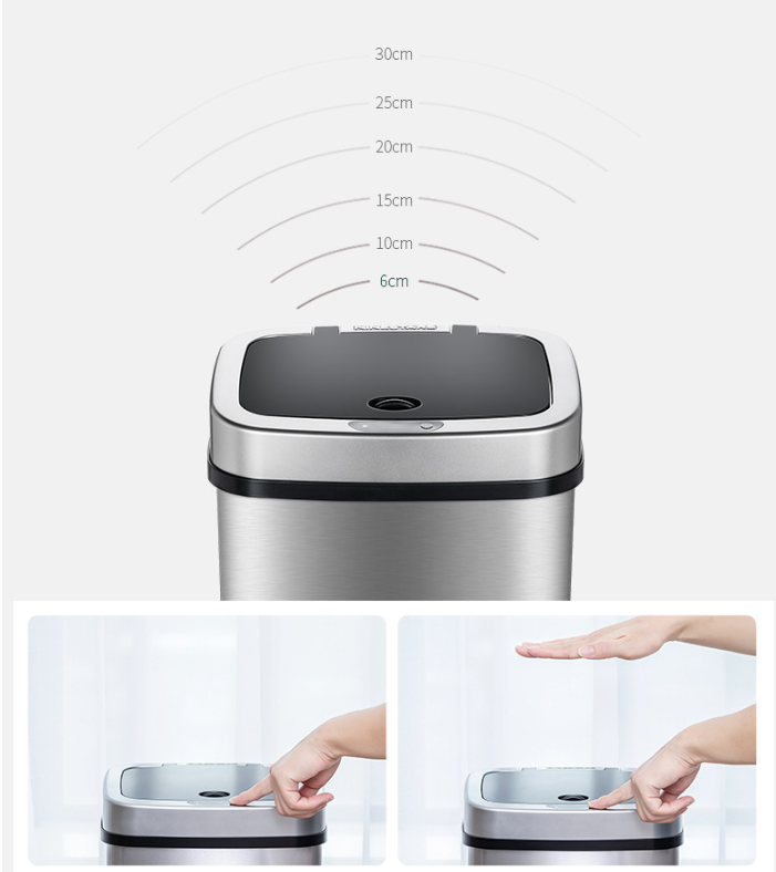 Home Office Business Intelligent Induction Stainless Steel Trash Can