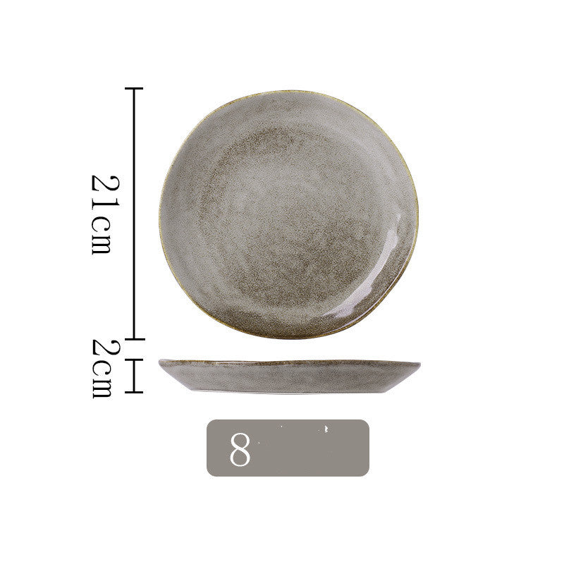 Kiln Into Ceramic Tableware Creative Hotel Steak Plate