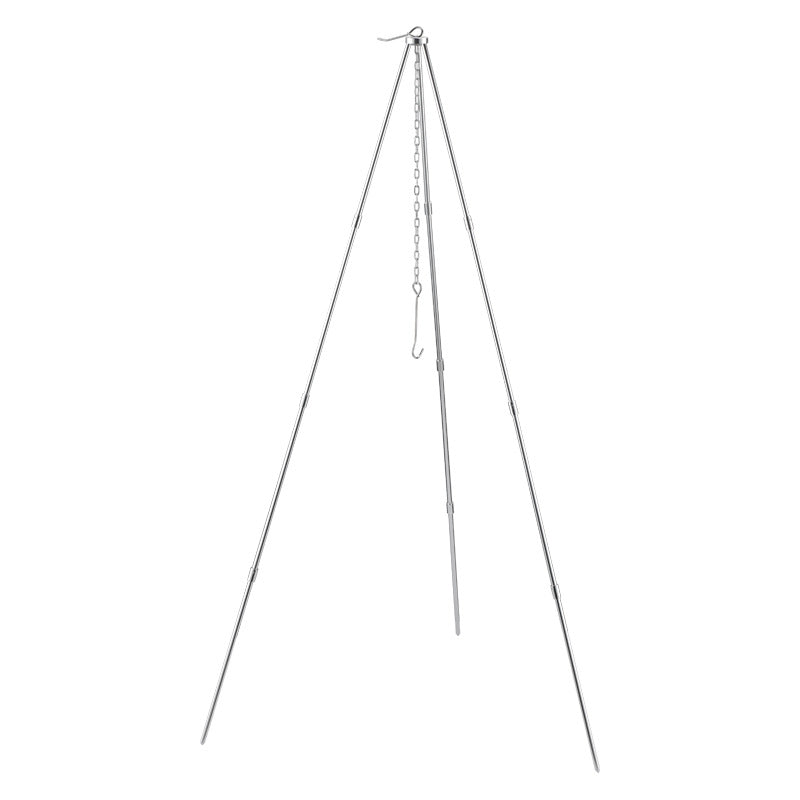 Outdoor Camping Picnic Cooking Tripod Hanging Pot Durable Portable Campfire Picnic Pot Cast Iron Fire Grill Hanging Tripod
