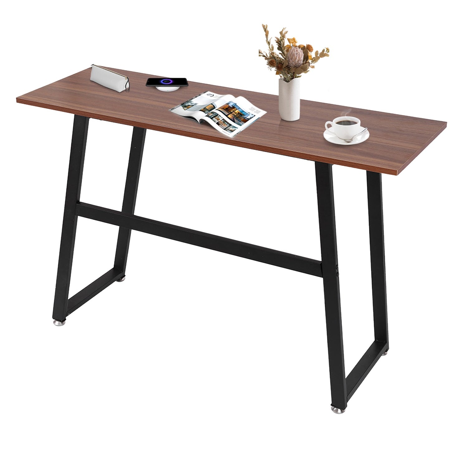 Modern Computer Desk Wood And Metal Writing Desk Home Office Study Table