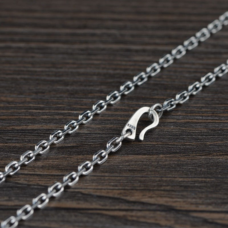 S925 Silver Retro O-shaped Thickened S Hook Necklace