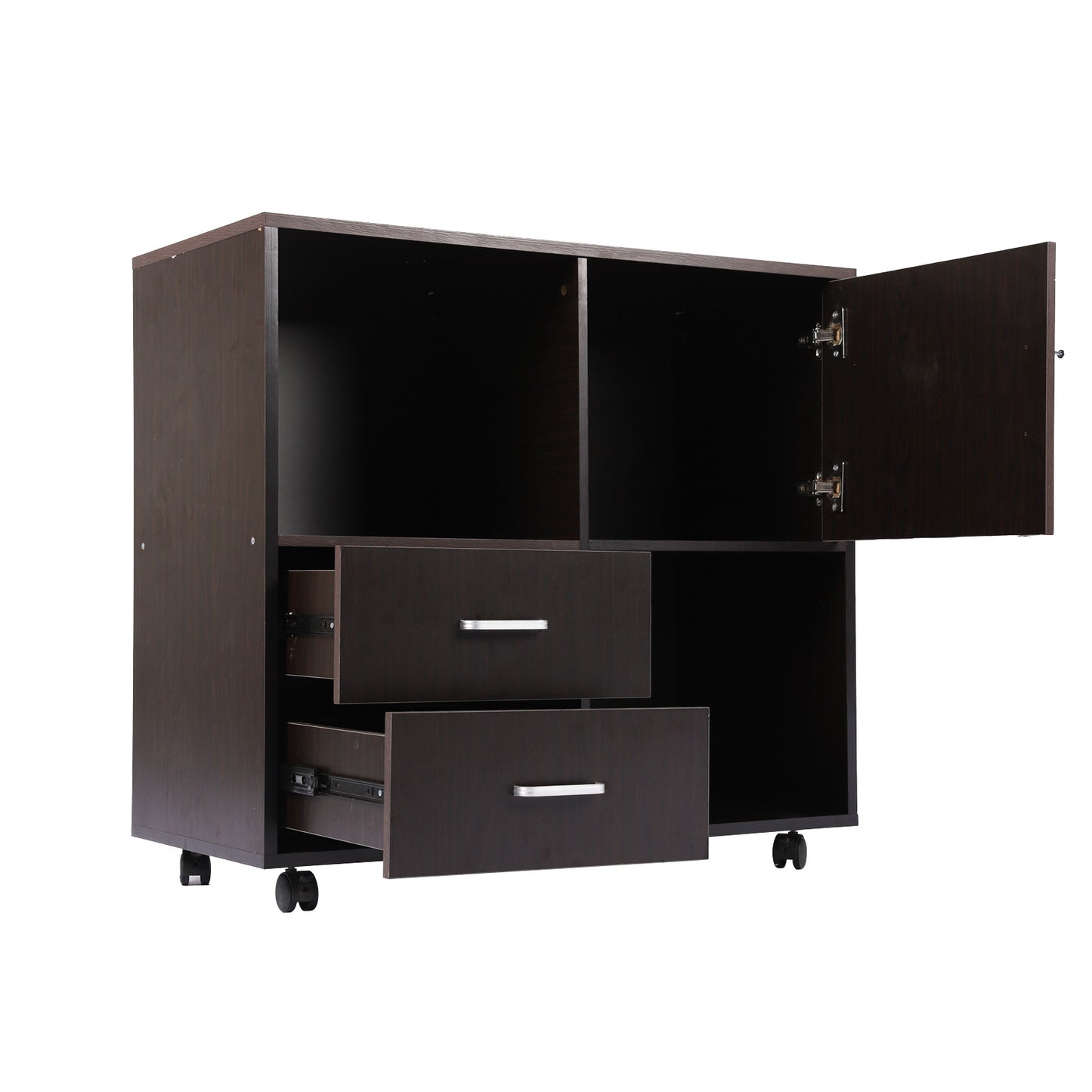 File Cabinet Mobile Lateral Filing Cabinet with Wheels Modern Printer Stand