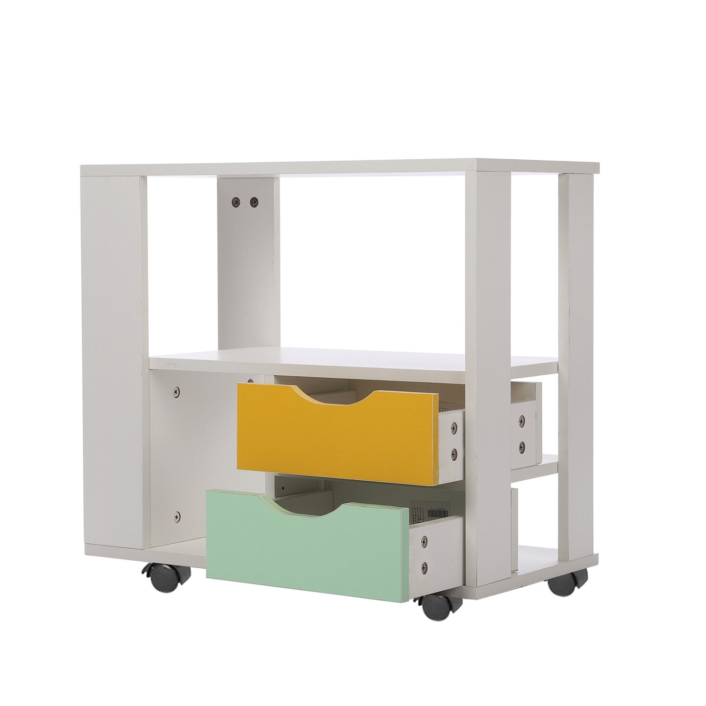 Bedroom End Table Bed Side Coffee Table  Stand With Storage Shelf And 2 Draws