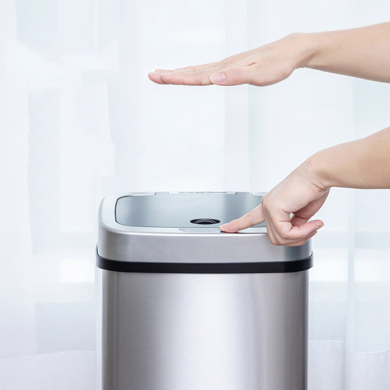 Home Office Business Intelligent Induction Stainless Steel Trash Can