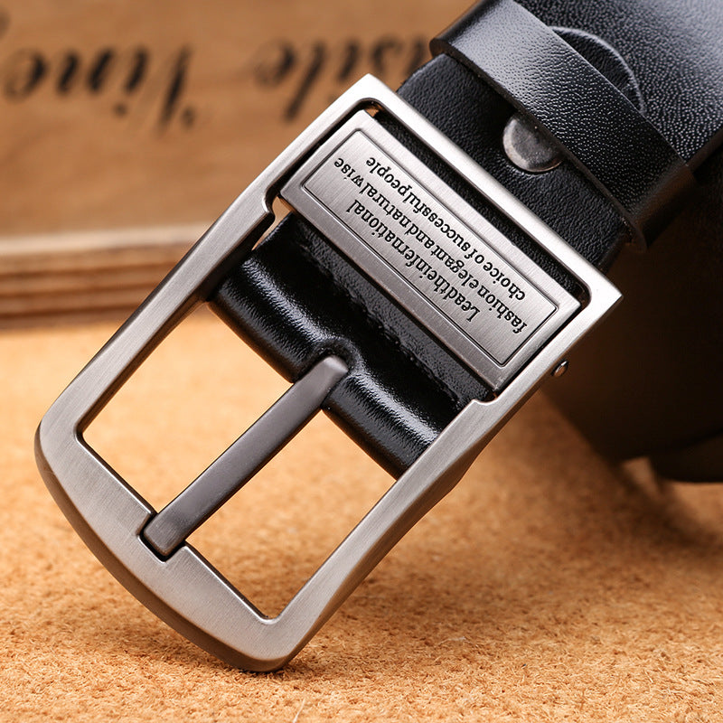 Cowhide Leather Belt Men's Pin Buckle