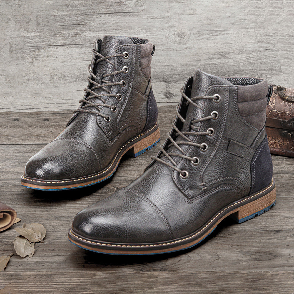 Large Size Men's Leather Boots Single Boots