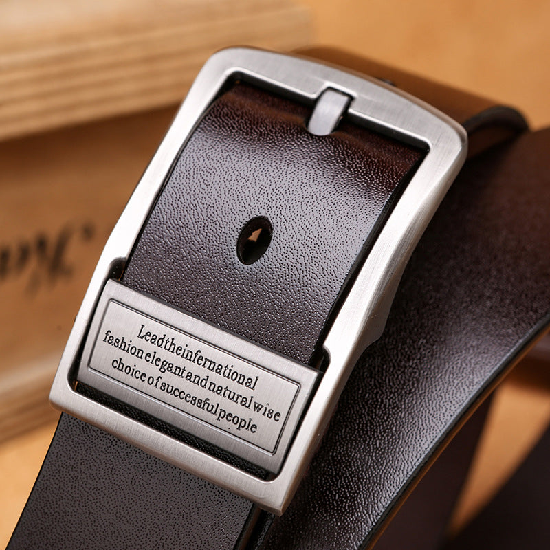 Cowhide Leather Belt Men's Pin Buckle