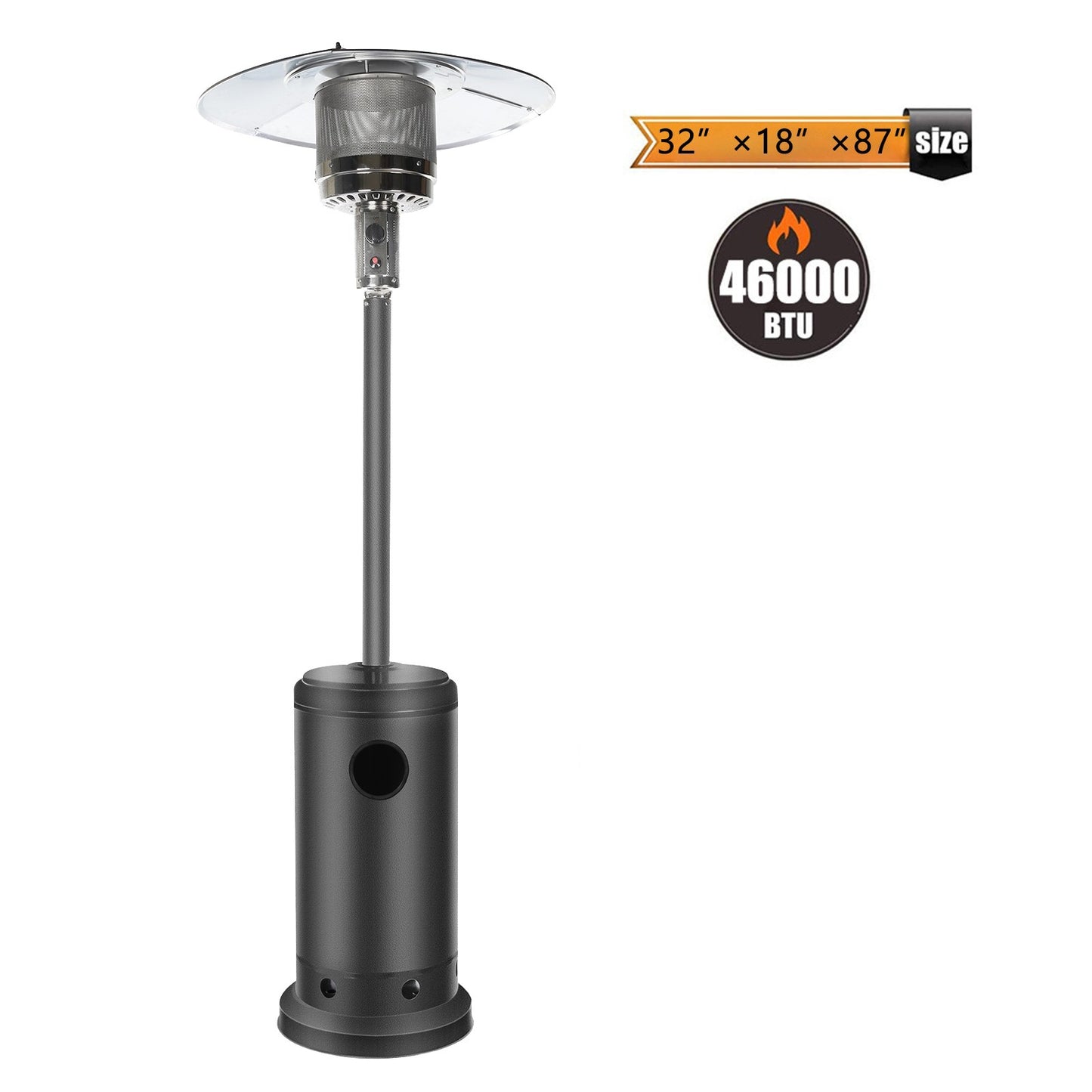 Outdoor Patio Heater With Wheels,Propane 46,000 BTU Premium Outdoor Patio Heater