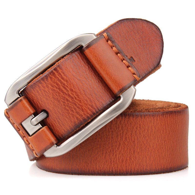 Cowhide Men's Leather Belt Leather Casual Pidai Pin Buckle