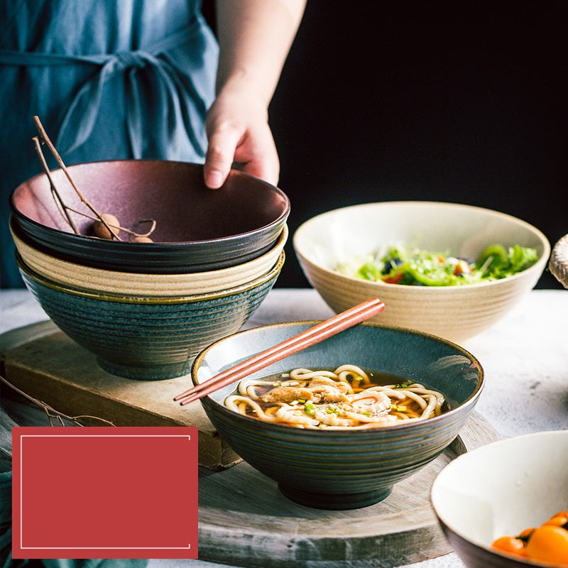 Home Large Ramen Bowl Creative Cutlery Set