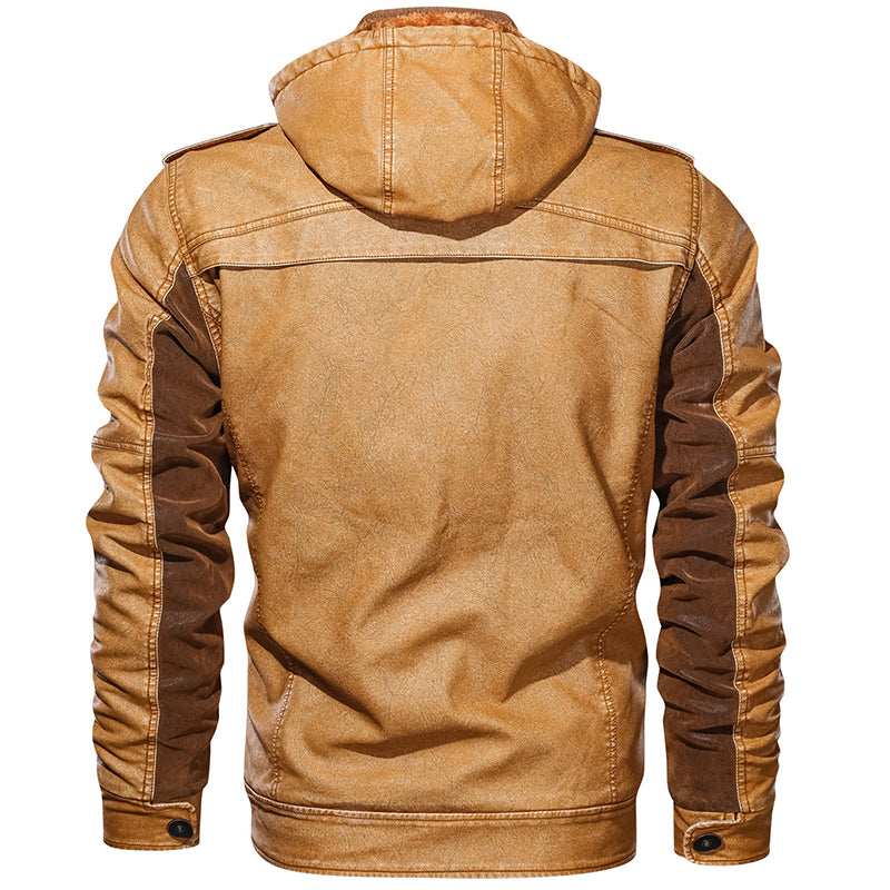 Winter And Autumn Men PU Jacket Pocket Fit Leather Coats Motorcycle Slim Male Jacket